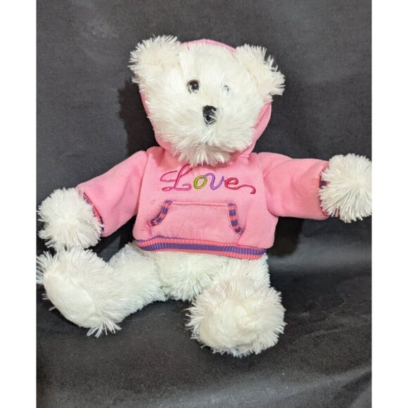 Dan Dee  Teddy Bear With Pink Hoodie plush stuffed animal toy  Love - Picture 2 of 10